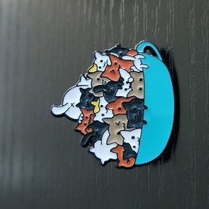 Cup of Cats Enamel Pin